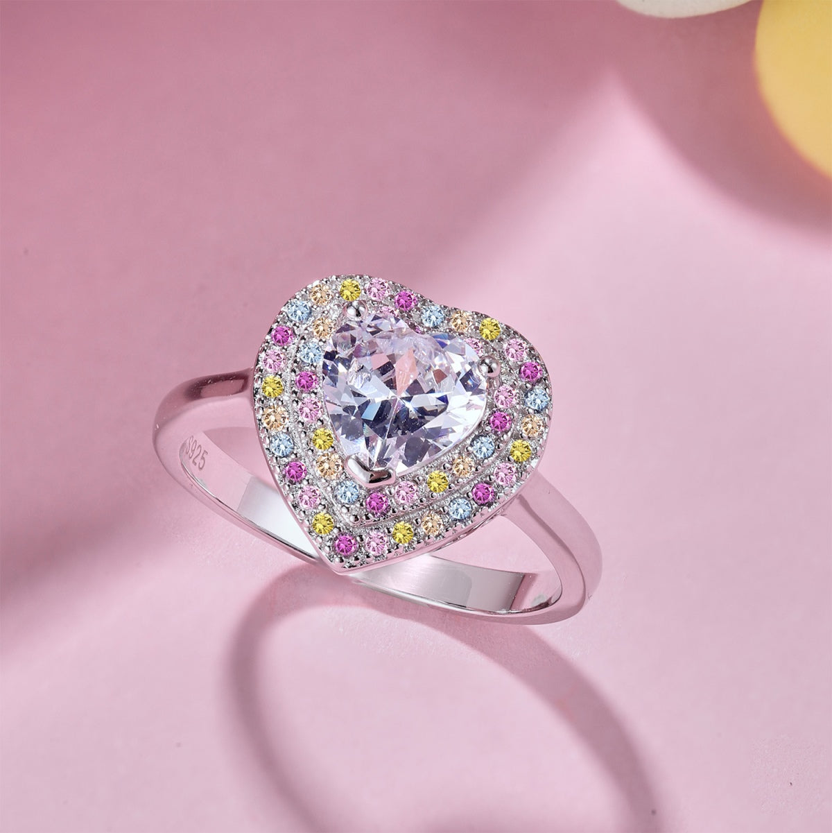 [baslovejewels]Delicate Ebullient Heart Shape Wedding Ring