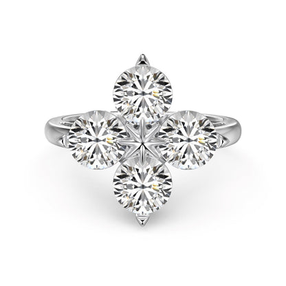 [baslovejewels]Four-Leaf Clover Eight-Pointed Star Ring
