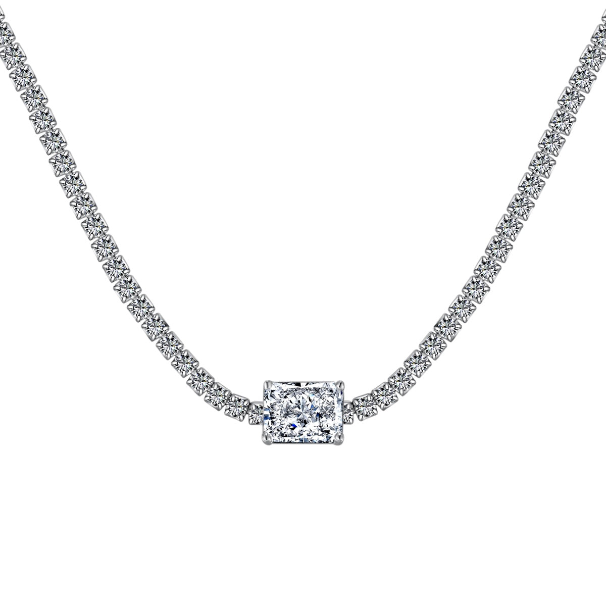 [baslovejewels]2.0 carat Ornate Emerald Cut Necklace