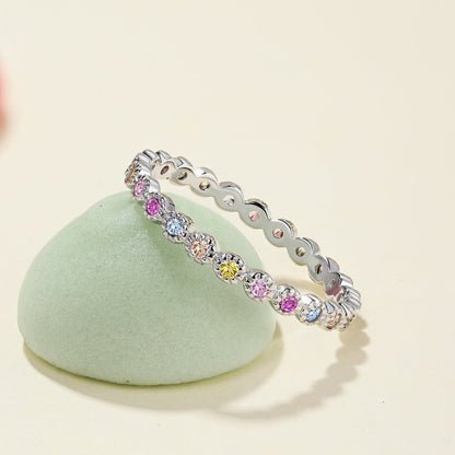 [baslovejewels]Radiant Sparkling Round Cut Daily Ring