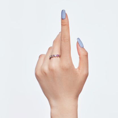 [baslovejewels]Delicate Vibrant Emerald Cut Daily Ring