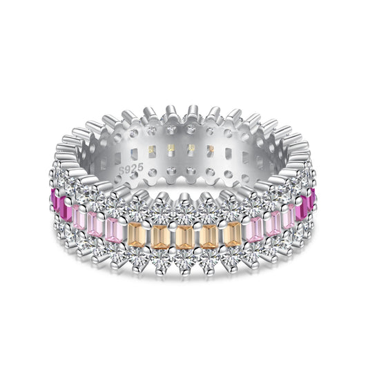 [baslovejewels]Ornate Colorful Radiant Cut Daily Ring