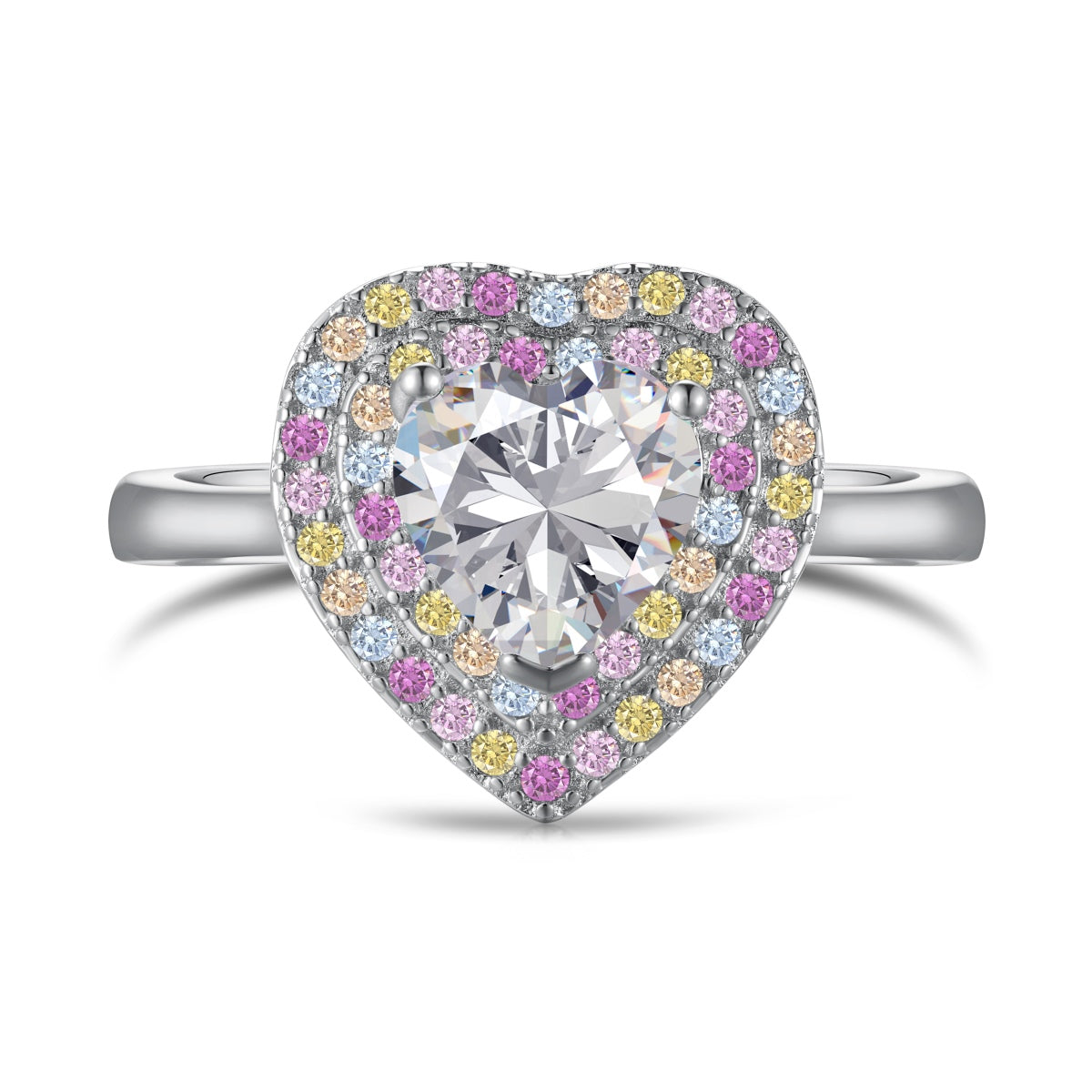 [baslovejewels]Delicate Ebullient Heart Shape Wedding Ring
