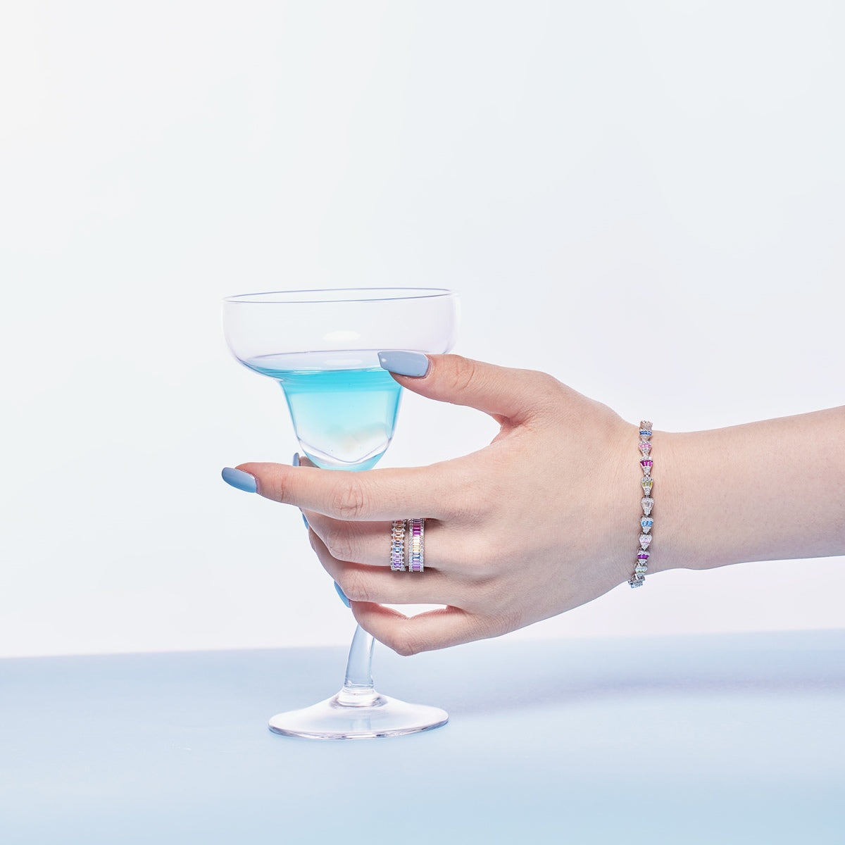 [baslovejewels]Dainty Kaleidoscopic Emerald Cut Daily Ring