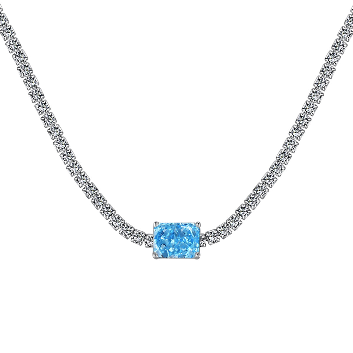[baslovejewels]2.0 carat Ornate Emerald Cut Necklace