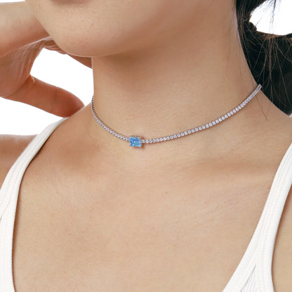 [baslovejewels]2.0 carat Ornate Emerald Cut Necklace