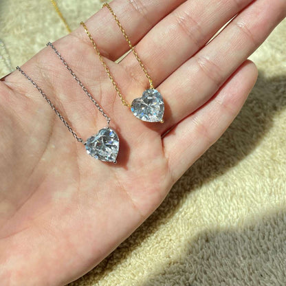 [baslovejewels]6.0 carat Radiant Heart Shape Necklace