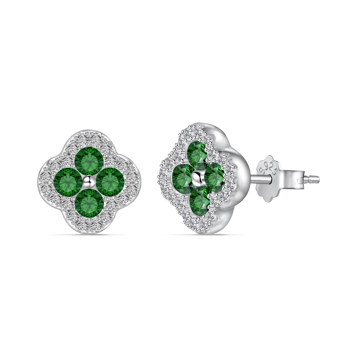 [baslovejewels]Four-Leaf Clover Flower Shaped Earrings