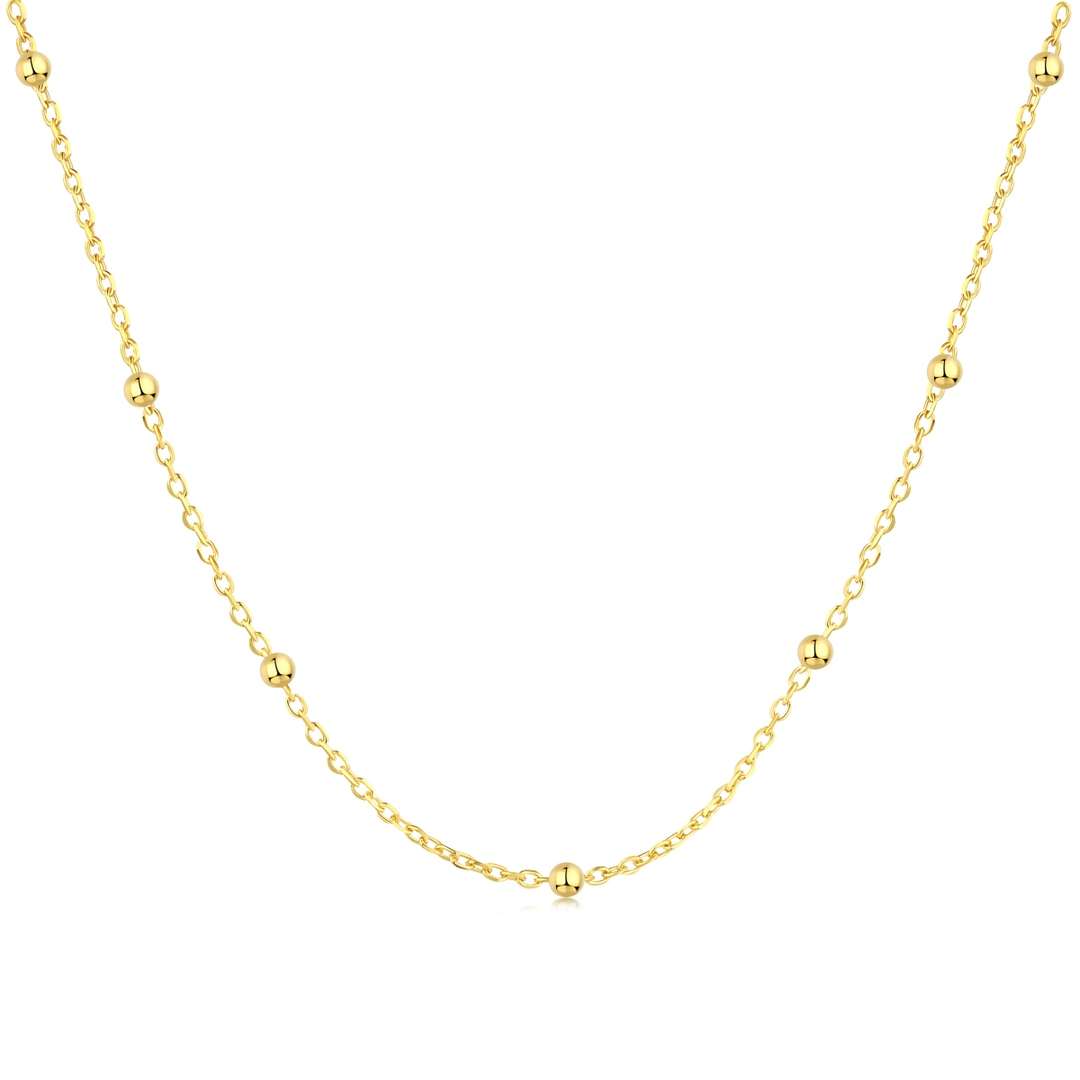 [baslovejewels]Small Bead Clavicle Chain Simple Necklace