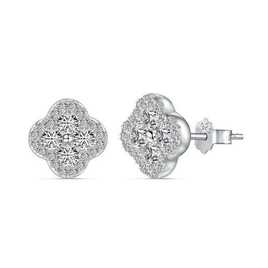 [baslovejewels]Four-Leaf Clover Flower Shaped Earrings