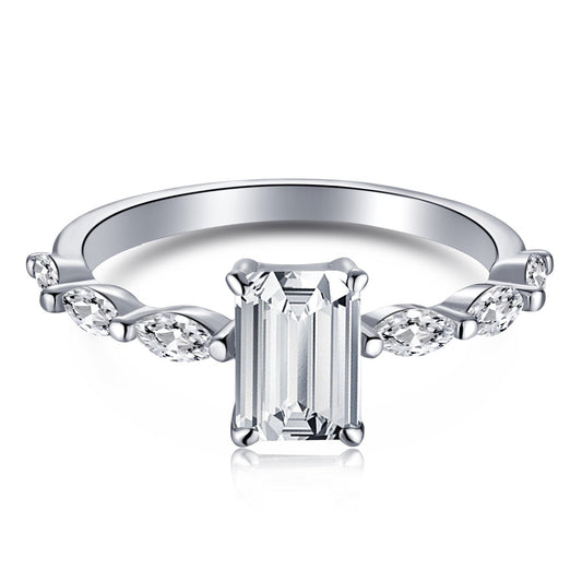 [baslovejewels]1.0 Carat Dainty Resplendent Radiant Cut Daily Ring