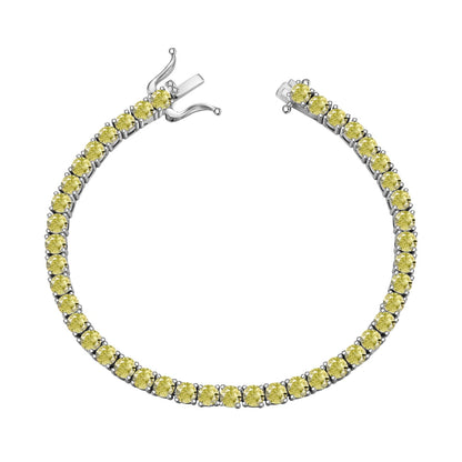 [baslovejewels]Ornate Dazzling Round Cut Tennis Bracelet