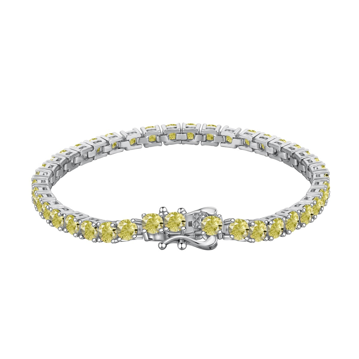 [baslovejewels]Ornate Dazzling Round Cut Tennis Bracelet