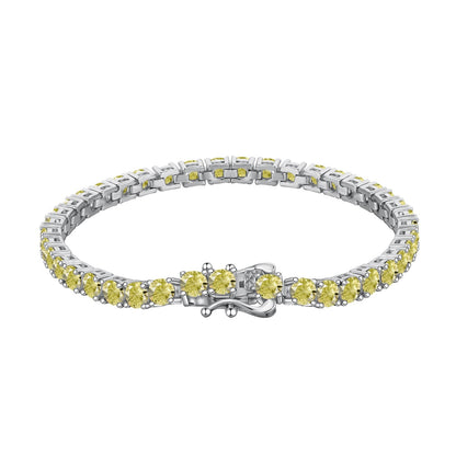 [baslovejewels]Ornate Dazzling Round Cut Tennis Bracelet
