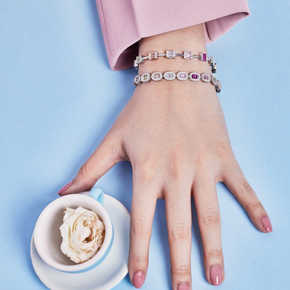 [baslovejewels]Dainty Charming Emerald Cut Daily Bracelet