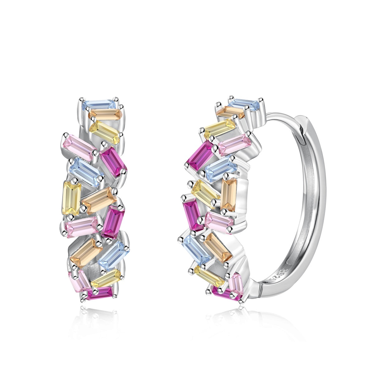 [baslovejewels]Dazzling Colorful Emerald Cut Daily Earrings