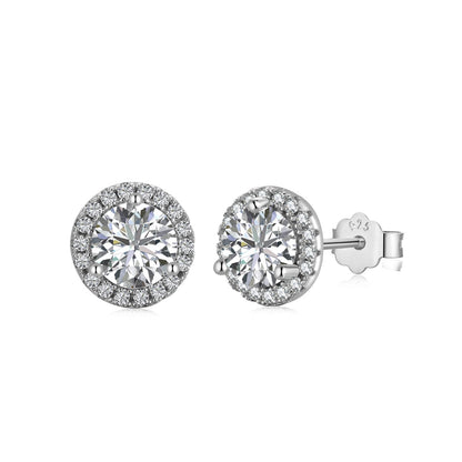 [baslovejewels]Classic Princess Round Shape Earrings