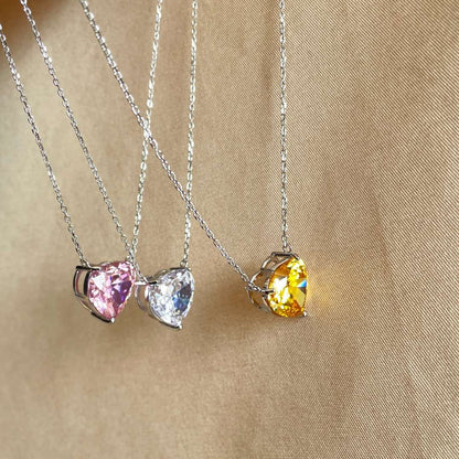 [baslovejewels]6.0 carat Radiant Heart Shape Necklace