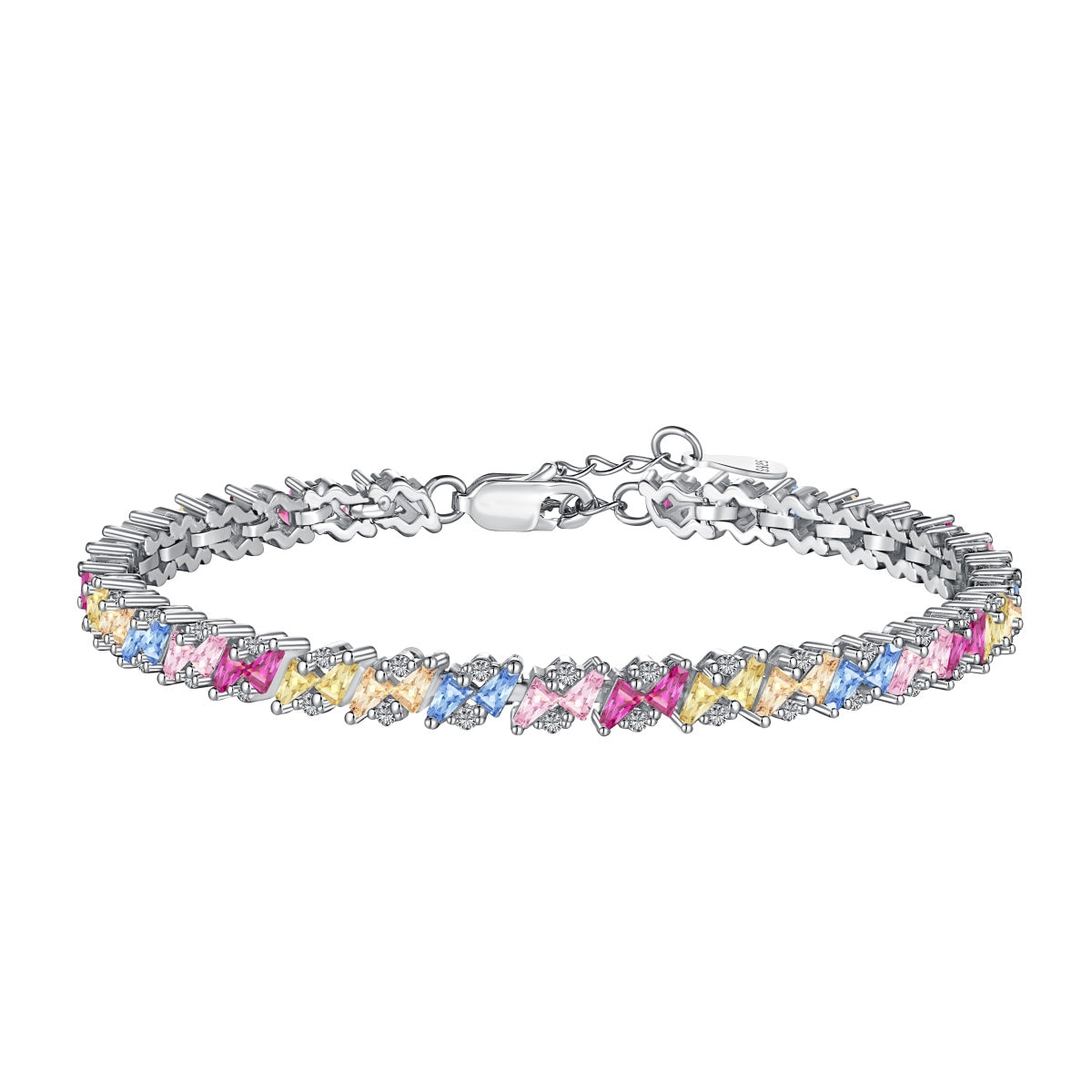 [baslovejewels]Ornate Sparkling Multi Cut Party Bracelet