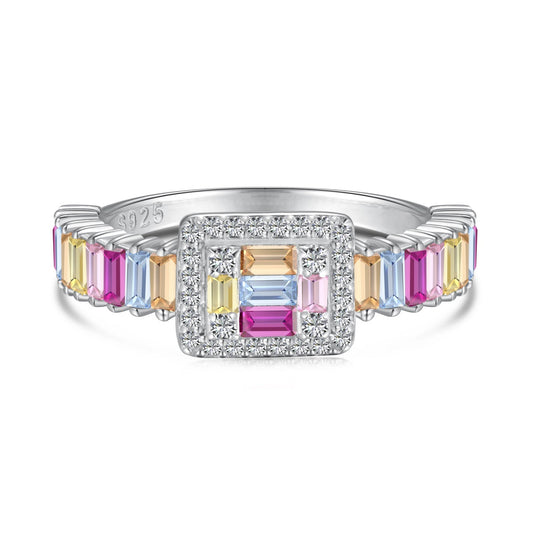 [baslovejewels]Exquisite Colorful Radiant Cut Party Ring