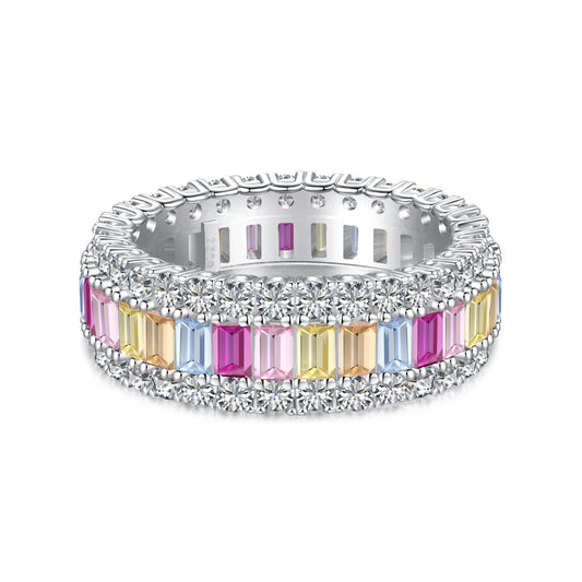 [baslovejewels]Dainty Colorful Radiant Cut Daily Ring
