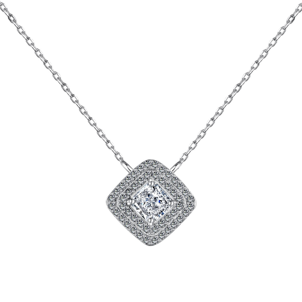[baslovejewels]Sparkling Asscher Cut Necklace
