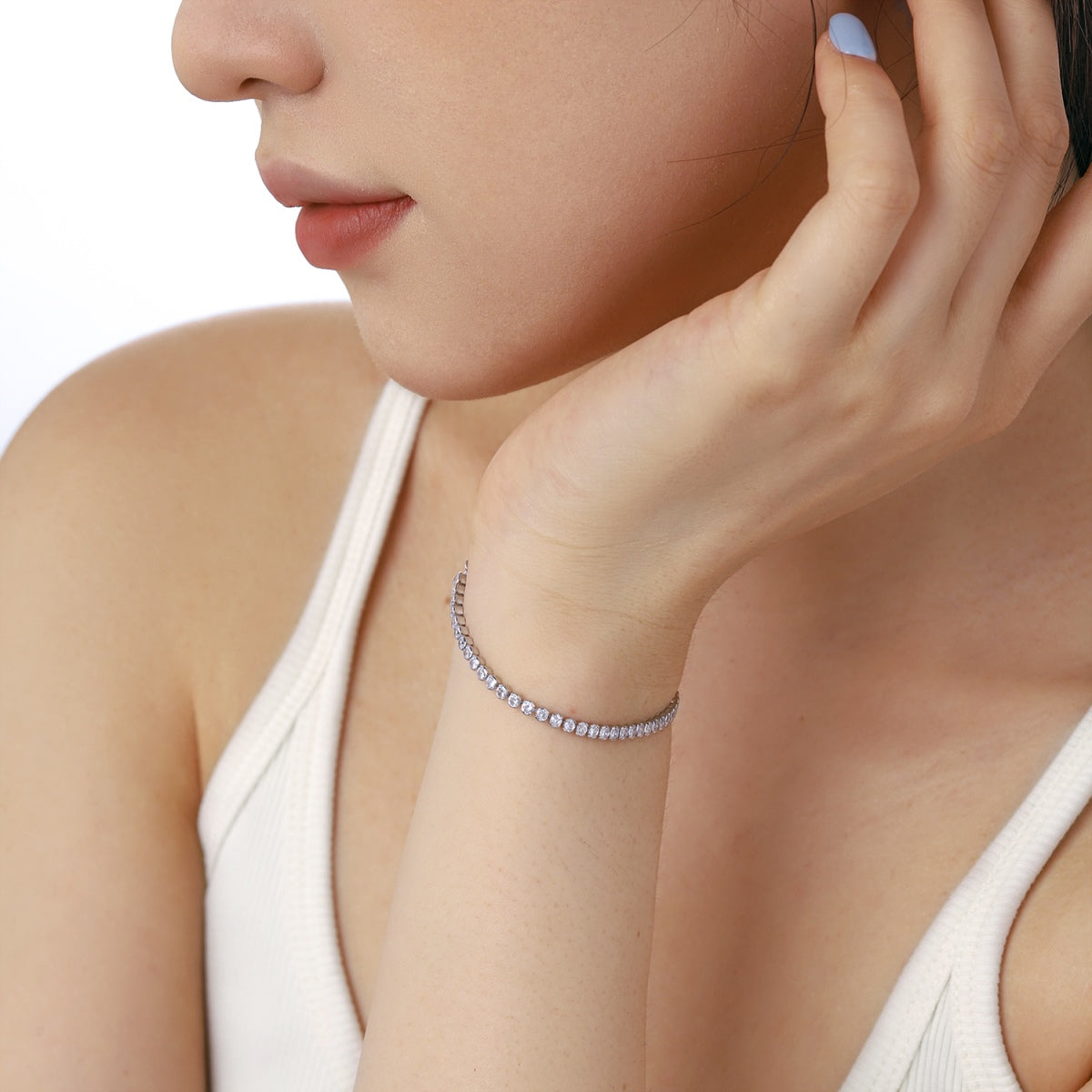 [baslovejewels]Dazzling Sparkling Round Cut Daily Bracelet