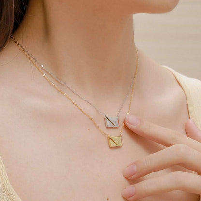 [baslovejewels]Envelope Heart Shape Mother's Day Necklace