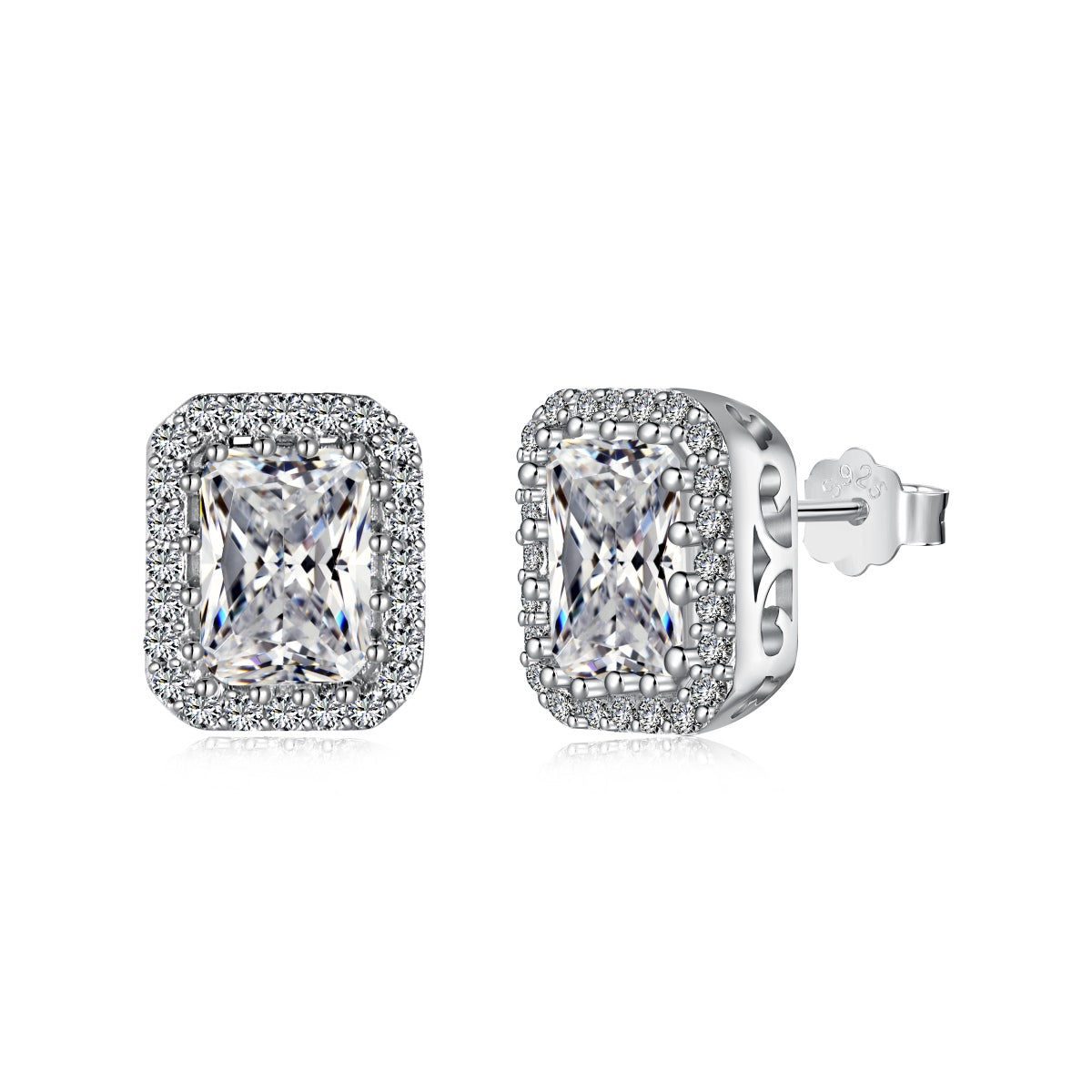 [baslovejewels]1.0 Carat Luxurious Dainty Emerald Cut Daily Earrings