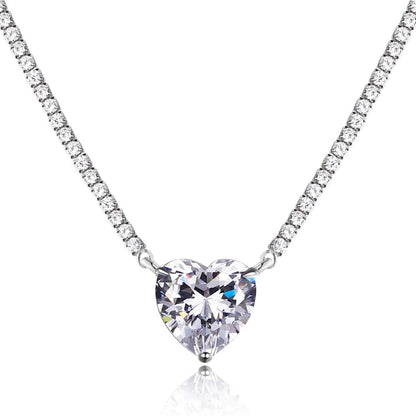 [baslovejewels]8.0 Carat Versatile Colorful Sweet Heart-Shaped Tennis Necklace