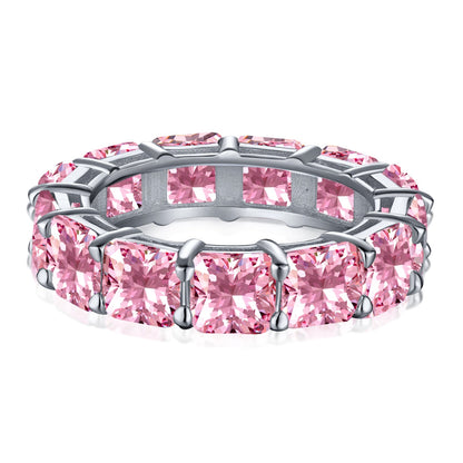[baslovejewels]Elegant Princess Cut Tennis Ring