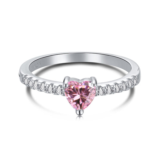[baslovejewels]0.5 Carat CaratEternity Charming Heart Shape Lover Ring