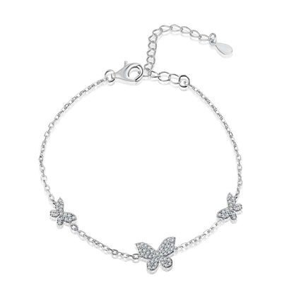 [baslovejewels]Delicate Butterfly Pendant Bracelet