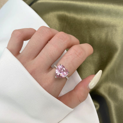 [baslovejewels]6.0 Carat Luxurious Sparkling Romantic Heart Cut Lover Ring