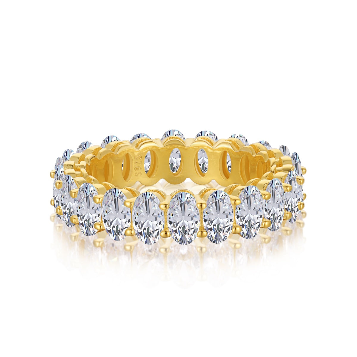 [baslovejewels]Ornate Oval Cut Tennis Ring