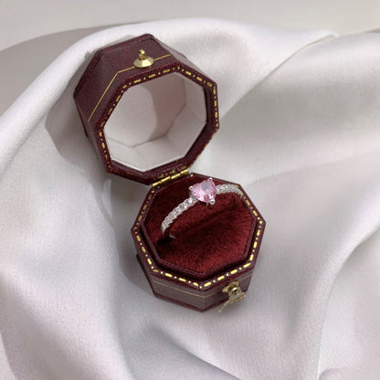 [baslovejewels]0.5 Carat CaratEternity Charming Heart Shape Lover Ring