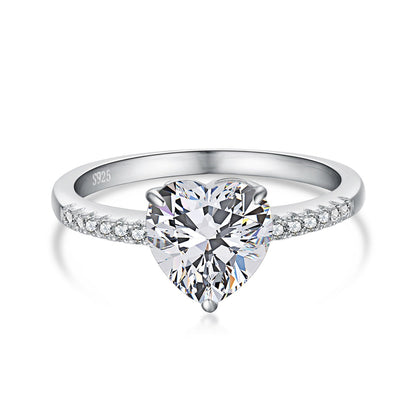 [baslovejewels]2.0 Carat Dazzling Lustrous Heart Cut Lover Ring