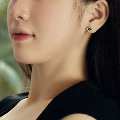 [baslovejewels]Four-Leaf Clover Flower Shaped Earrings