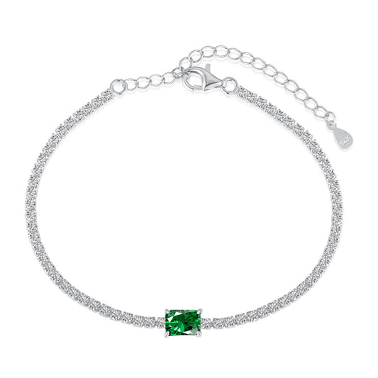 [baslovejewels]1.0 Carat Unique Emerald Cut Banquet Bracelet
