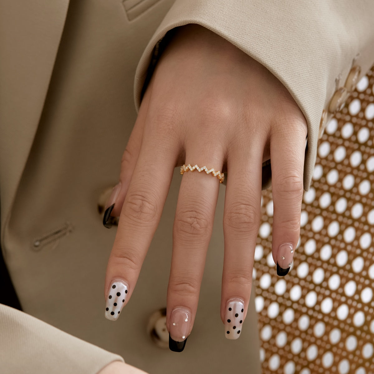 [baslovejewels]Delicate Enchanting Wave Shape Daily Ring