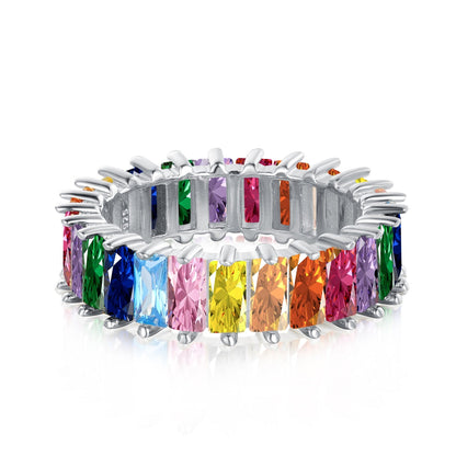 [baslovejewels]Unique Colorful Radiant Cut RIng
