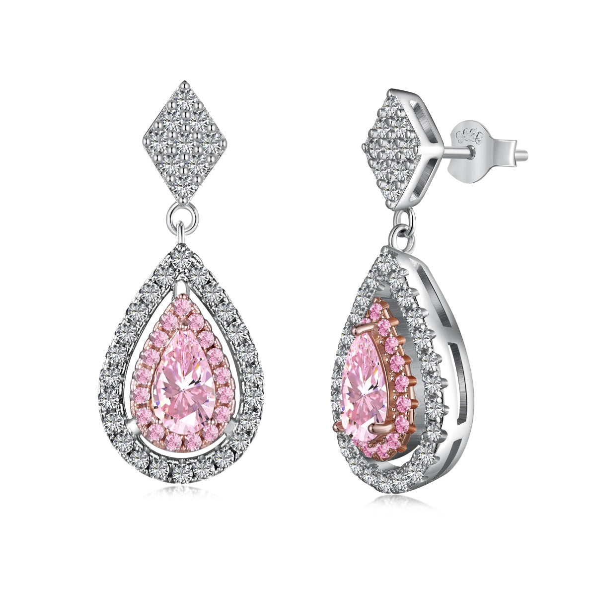 [baslovejewels]Ornate Delicate Water Drop Shape Banquet Earrings