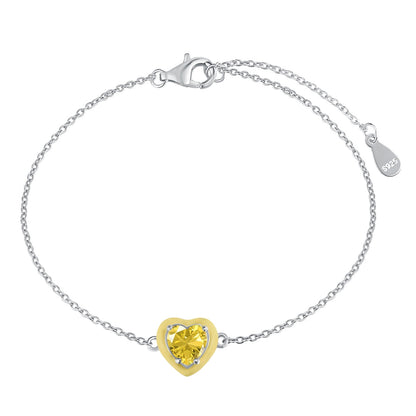 [baslovejewels]Sparkling Romantic Heart Shape Lover Bracelet