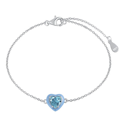 [baslovejewels]Sparkling Romantic Heart Shape Lover Bracelet
