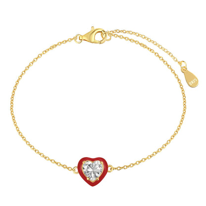 [baslovejewels]Sparkling Romantic Heart Shape Lover Bracelet