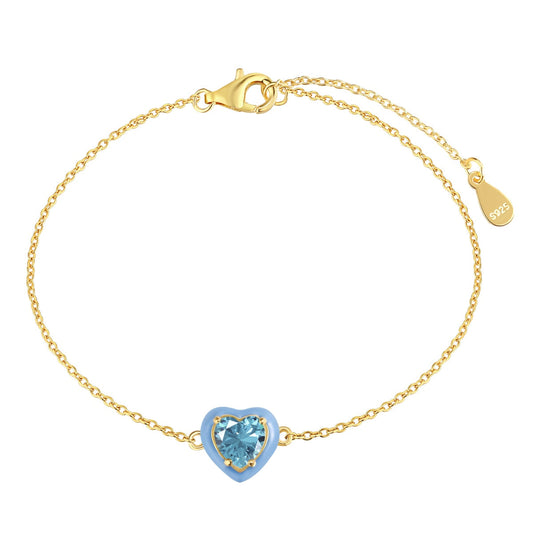 [baslovejewels]Sparkling Romantic Heart Shape Lover Bracelet