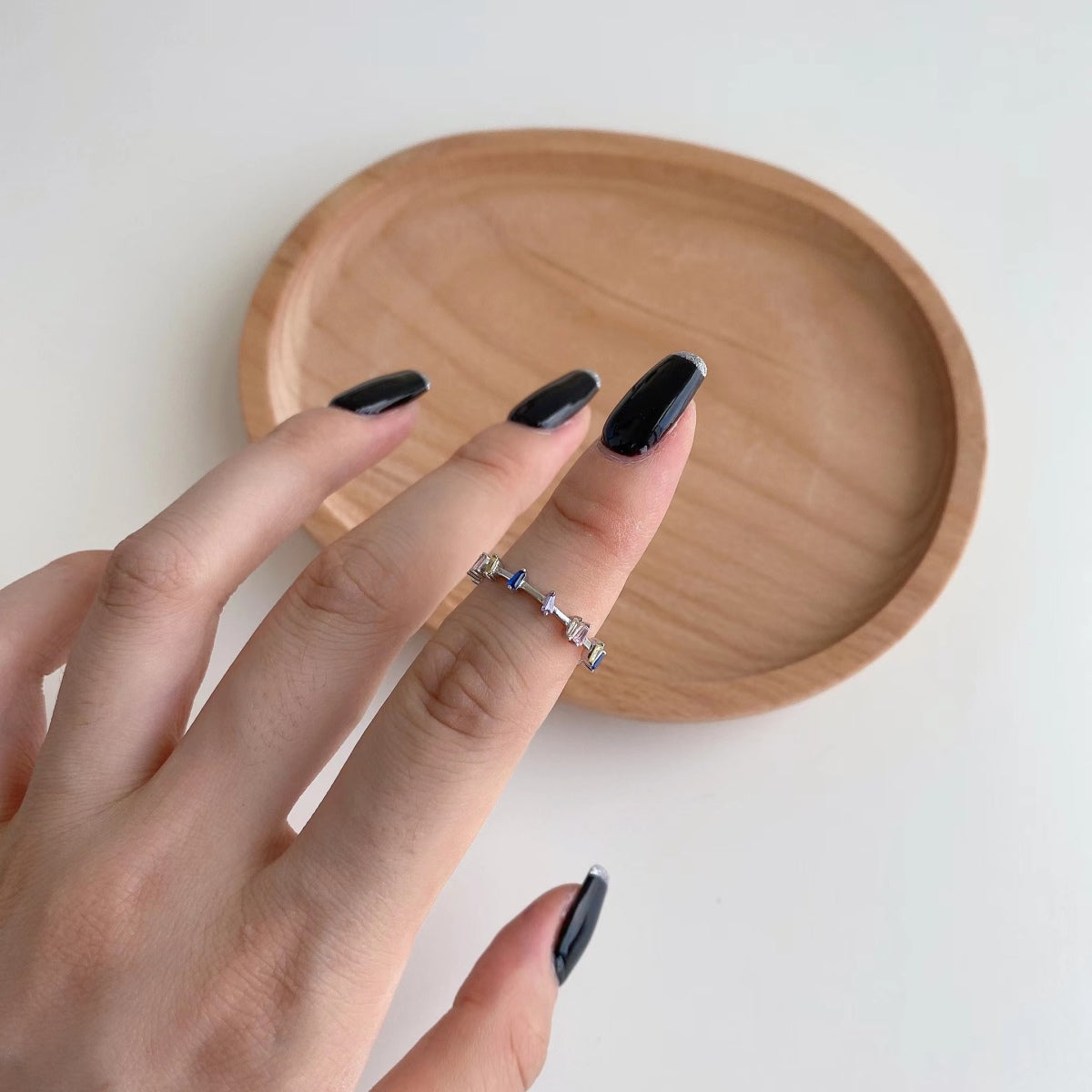 [baslovejewels]Unique Trapezoid Cut Daily Ring
