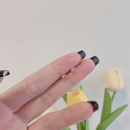 [baslovejewels]Sparkling Colorful Round Shape Earrings