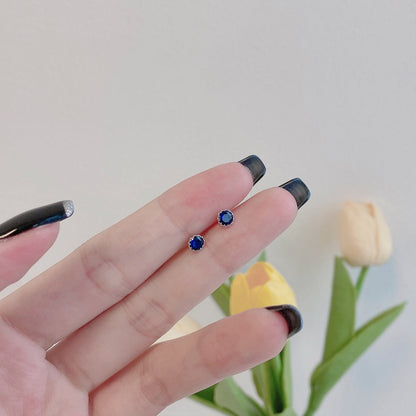 [baslovejewels]Sparkling Colorful Round Shape Earrings