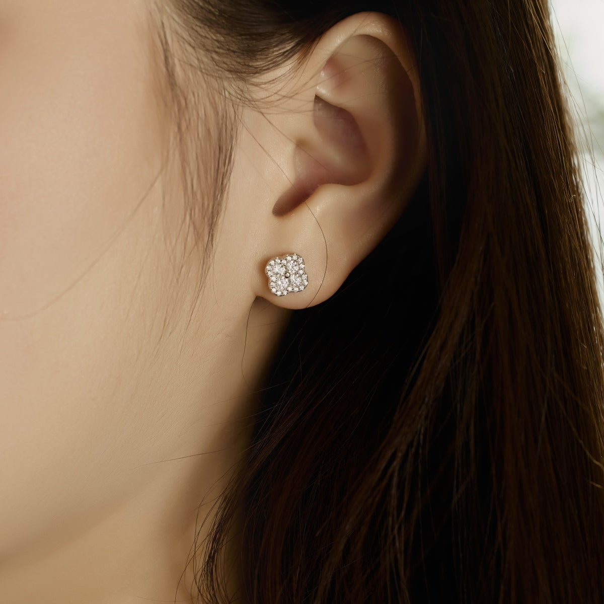 [baslovejewels]Four-Leaf Clover Flower Shaped Earrings
